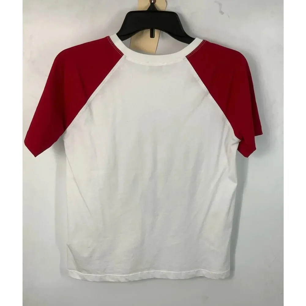 Red Valentino White & Multi Floral Graphic Raglan Sleeve T-Shirt Sz. XS - Picture 2 of 5